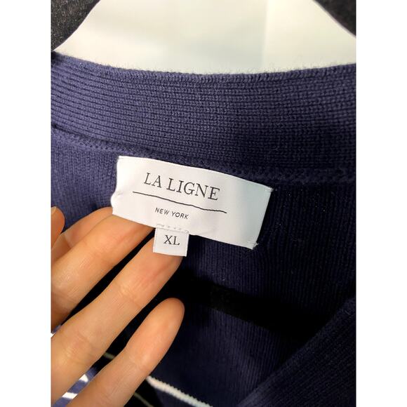 La Ligne Striped Sailor Cardigan Sweater size XL - Picture 3 of 5